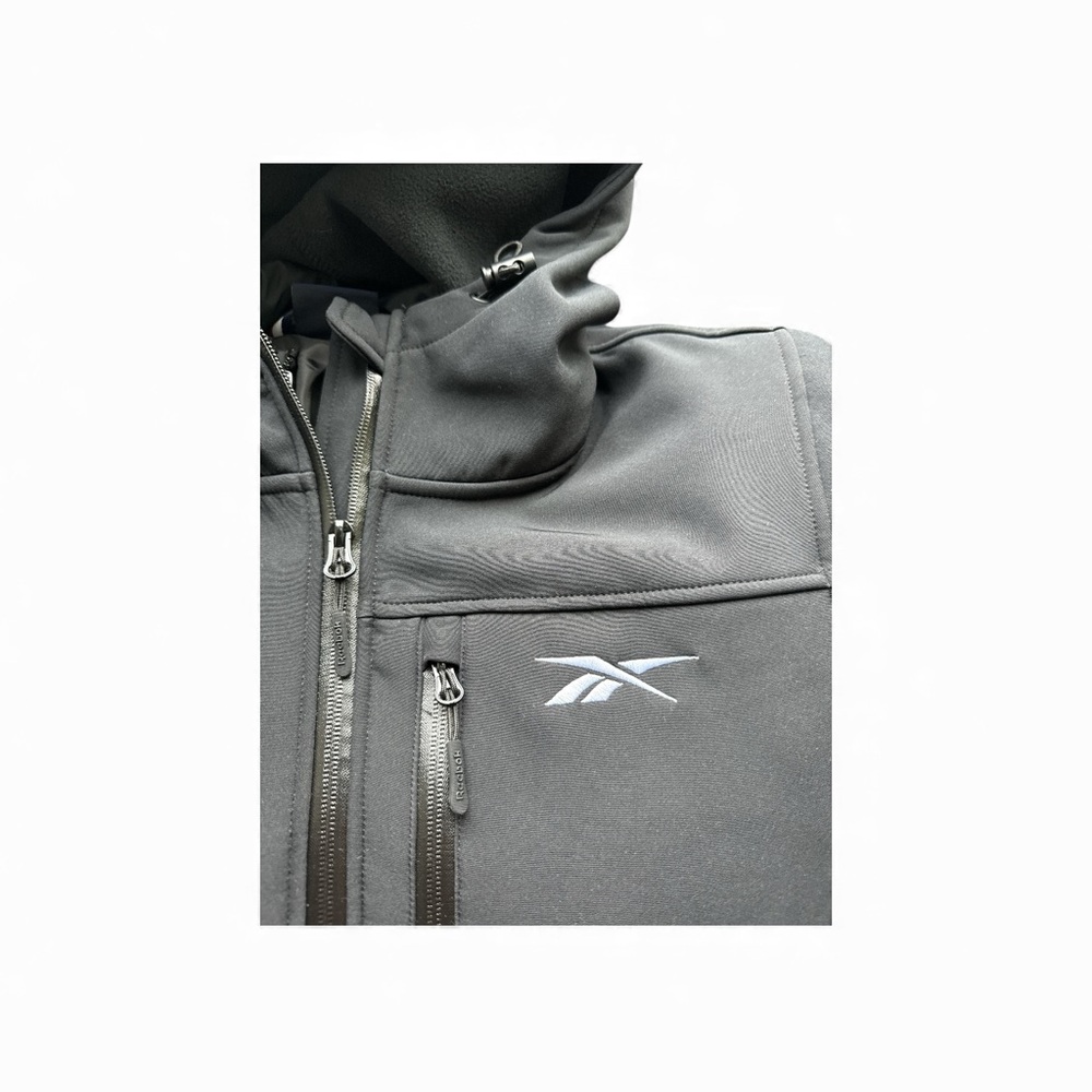 REEBOK *NWT* L 3-in-1 Systems Jacket Black Hooded Fleece Lined